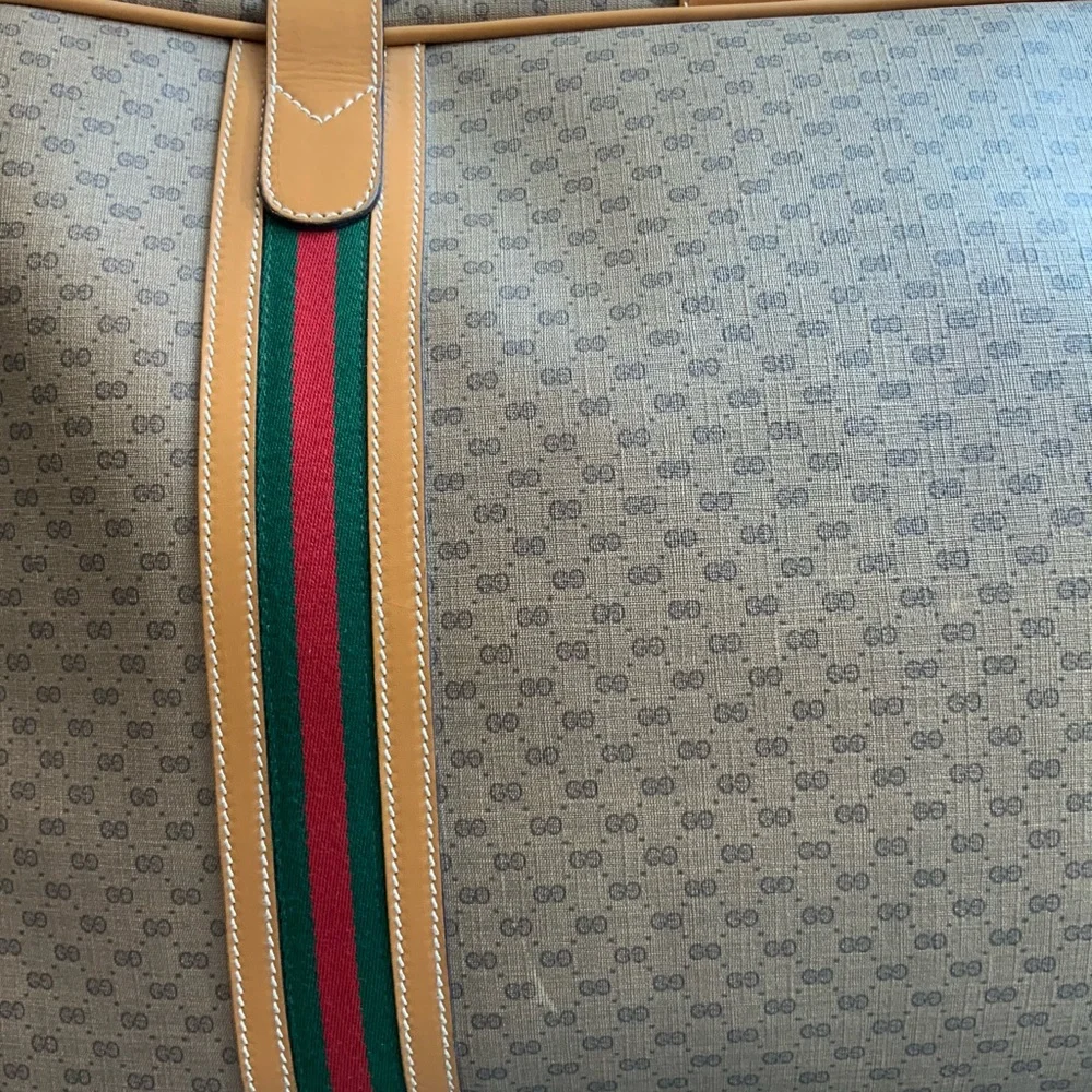 Gucci Monogram Vintage Monogram Mini G Suitcase web design ribbon red green - Picture 2 of 11